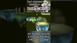 No human would EVER go for this TAS-only jump. #tailconcerto #toolassistedspeedrun #retrogaming