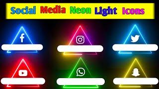 social media neon light animated icons|| Neon light overlays motion graphics|| glowing neon||