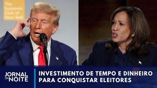 Kamala e Trump têm campanhas bilionárias nos EUA; veja números | Jornal da Noite