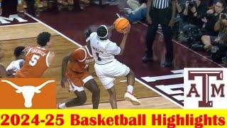 Texas vs #13 Texas A&M Basketball Game Highlights 1 4 2025