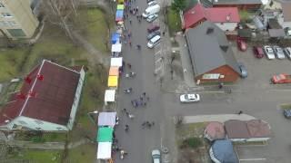 Flight Over Small Town, Fair On Street 5 - cutestockfootage.com