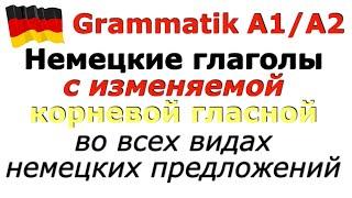 А1/А2 Тренируем глаголы с изменяемой корневой гласной /Все виды немецких предложений