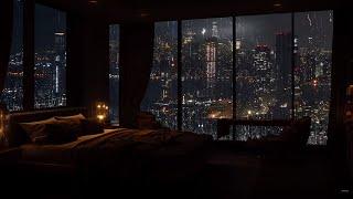 New York City Showers At Night - Relax With The Sound Of Rain On A Soft Bed 