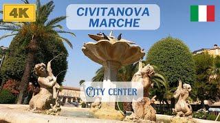 CIVITANOVA MARCHE, italy 4k walking tour, morning real city life, Marche region, holiday idea