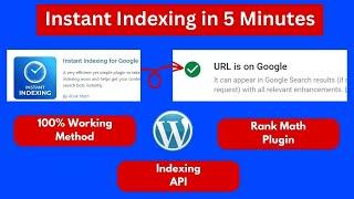 Instant Indexing Plugin Setup Wordpress | Fast Indexing Trick | Google API fast index in 5 minutes