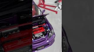 Civic EK9 Mugen  MF10 Rims +  Extreme Purple Exterior ‼️ Motorhelix Diecast Model Car