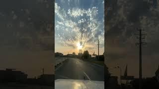 Cloud and sun fight on the road.