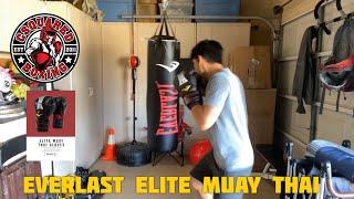 HEAVY BAG TRAINING/ BOXING IMPERSONATIONS- Everlast Elite Muay Thai Boxing Gloves