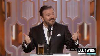 Ricky Gervais’ Top 8 Controversial Golden Globes 2016 Jokes! | Hollywire