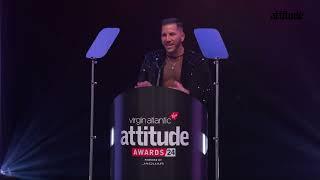 Jaguar's Santino Pietrosanti speaks at the Attitude Awards 2024