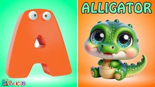 Phonics Song 2 with TWO Words in 3D - A For Alligator - ABC Alphabet Songs with Sounds for Children