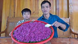 Poor boy - Meet a kind uncle - How to make red sticky rice to sell at the market