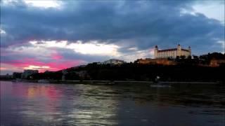 Sunset over the Danube, Bratislava Slovakia  -  Dji Mavic Pro drone -  Skydronauts