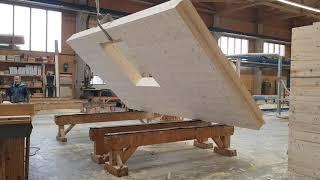 Mass timber - Solid Timber House - building without any glue, Wall thickness from 12 cm to 36 cm