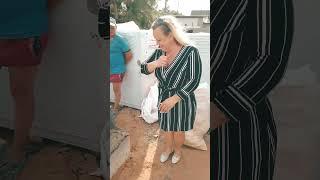 Заложили монетки на счастье (под углы строящегося частного дома)