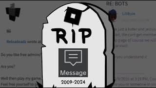 RIP ROBLOX MESSAGES