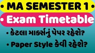 MA SEM 1 Offline Exam TimeTable||MA SEM 1 Exam Date||Offline Exam Paper Style@HNGUStudyPoint