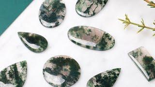 Limited Edition Moss Agate Cabochons | Kernowcraft