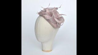 Lilac Hat with Flowers and Feathers