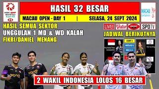 Hasil Macau Open 2024 Hari Ini Day 1 ~ FIKRI/DANIEL & JESITA/FEBI Menang ~ Unggulan 1 WD MD Kalah