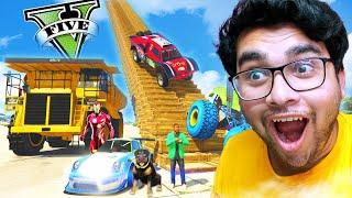 GTA V : Franklin Testing Cars vs MASSIVE SPEED BUMPS || Professor Of Pc Gaming