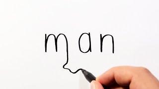 How To Draw A Man From The Word Man - Wordtoons Cartoon Drawing