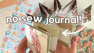 How to make an easy NO-SEW journal from ONE sheet of scrapbook paper 