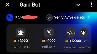 How to Verify Avive Assets on Gain Bot Airdrop // Avive Mining New Airdrop // Gain Bot Airdrop