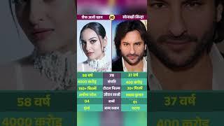 Sonakshi Sinha vs Saif Ali Khan Compare #hindisong #bollywood #bollywoodsongs #trendingshorts