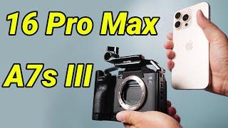 Can iPhone's Be Secondary PRO Cameras? | iPhone 16 Pro vs Sony A7S3 | Apple LOG vs S-Log3 Cine