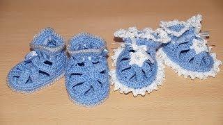 Вязание пинеток крючком подробный мастер-класс //// Crochet knitting bootees detailed master class