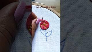 Spiral Couching Stitch  Flower Embroidery designs for Beginners #shorts #embroidery