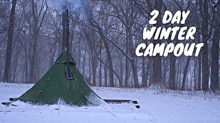 This Cold Weather Camper is Doing Hot Tent Winter Camping in Snow and Frigid Cold