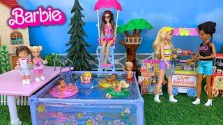 Barbie Doll Toddlers First Day at Summer Camp Routine