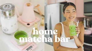 Home Café Matcha Bar Tour | Minimal, Pink and Green Aesthetic