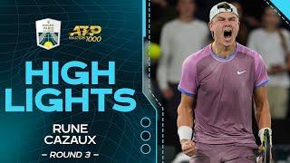 Rune v. Cazaux Round 3 Highlights | Rolex Paris Masters 2024