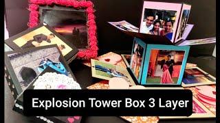 3 Slab Tower Explosion Box | By Anvi's Handmade Crafts