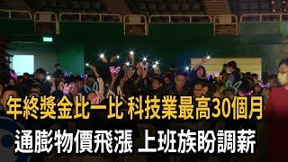 年終獎金比一比　科技業最高30個月　通膨物價飛漲　上班族盼調薪－民視新聞