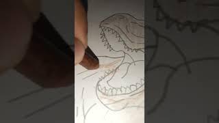 my drawing gigantosaourus vs t - rex from art land