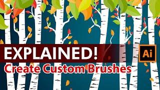 How to draw Birch Trees - Adobe illustrator Brushes Tutorial