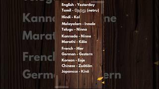 How to say YESTERDAY in |Multi Language|#shorts#youtubeshorts #youtube#languages#globallinguaconnect