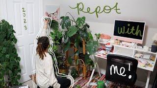 REPOT WITH ME 2023 | HOUSEPLANT REPOTTING, CUTTING, AND PROPAGATING 