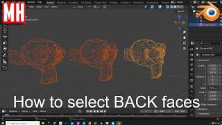 How to select back vertices, edges or faces in BLENDER