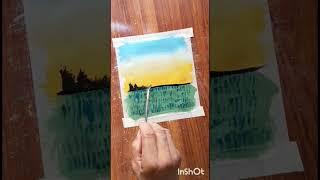 Easy Acrylic Painting #Flowers #Garden #Sunset #Art #Shorts