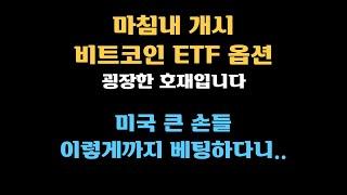 마침내 개시 비트코인 ETF 옵션, 굉장한 호재입니다! 미국 큰 손들 이렇게까지 베팅하다니...