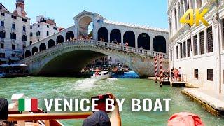 Venice by boat, beautiful Grand Canal boat tour Venice Italy, from Santa Croce to San Marco