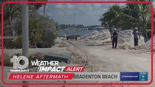 Miles of sand dunes piled up in Bradenton Beach after Helene