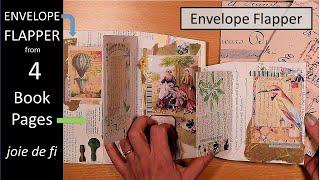 ENVELOPE FLAPPER from 4 BOOK PAGES  Easy Make Ahead Idea