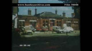Elmers End station, Beckenham, Kent, 1970's.  Archive film 38048