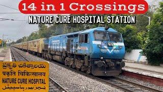 14 in 1 || Crossings at Nature Cure Hospital Station || Diesel & Electric